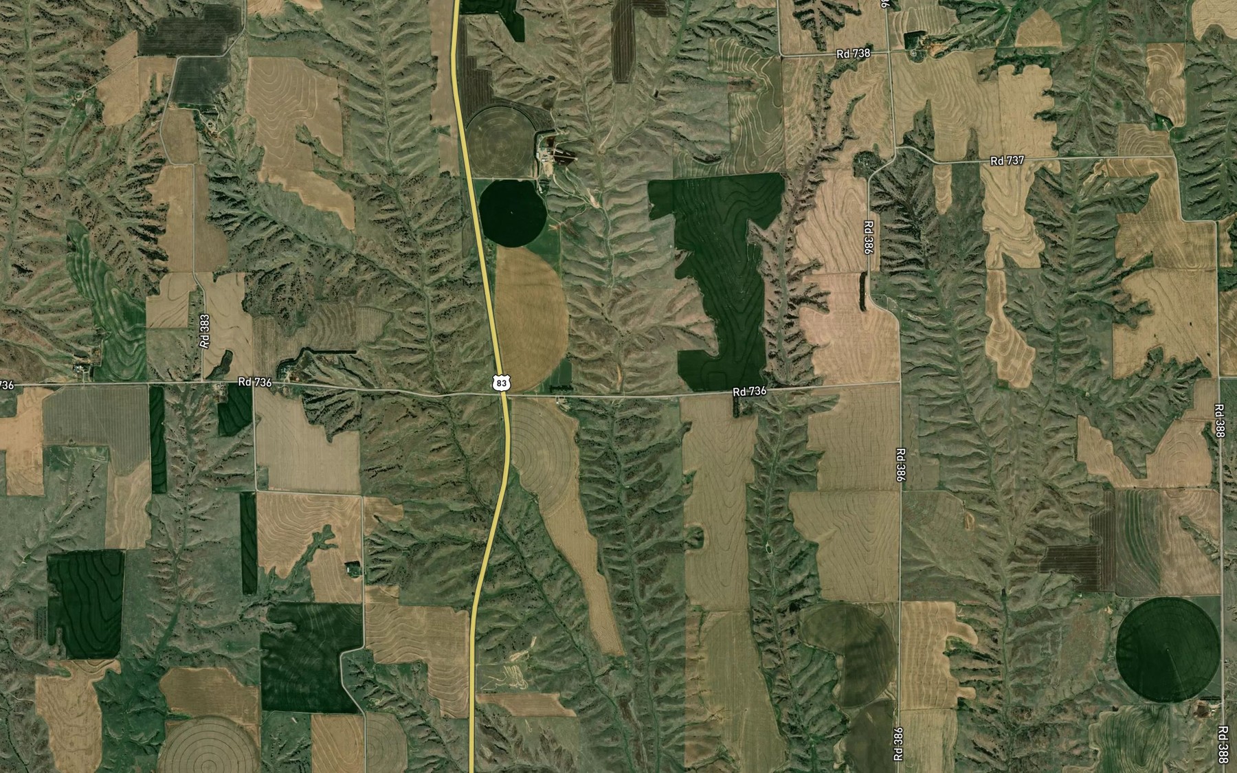 Satellite map of the Teel Reservoir Number 2
