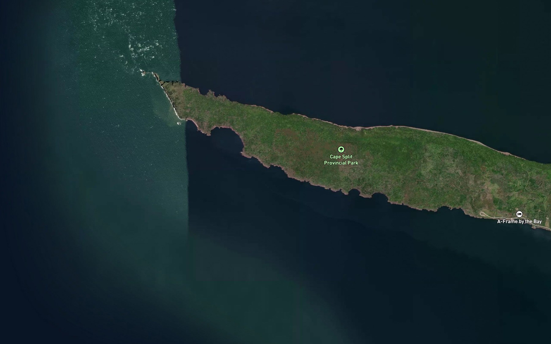 Satellite map of the Lobster Hole