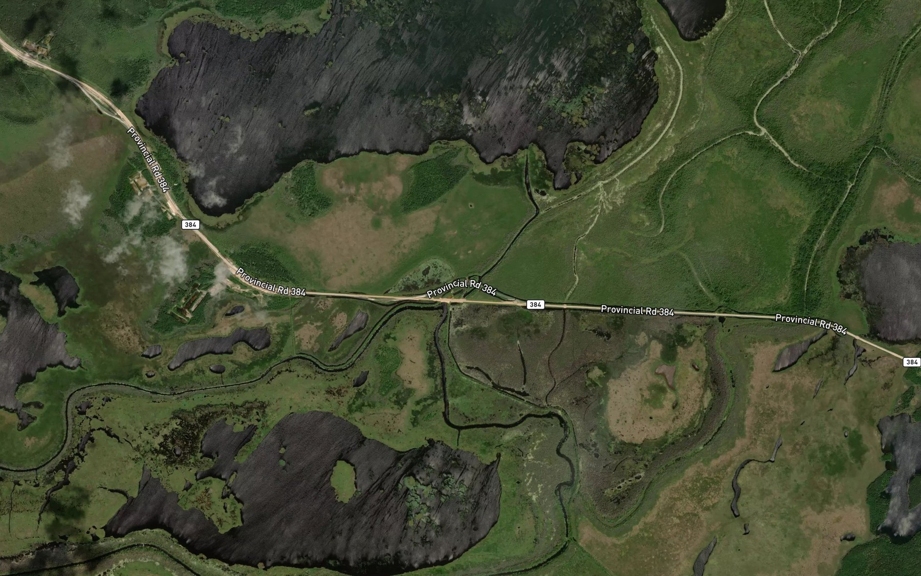 Satellite map of the Lobstick Creek
