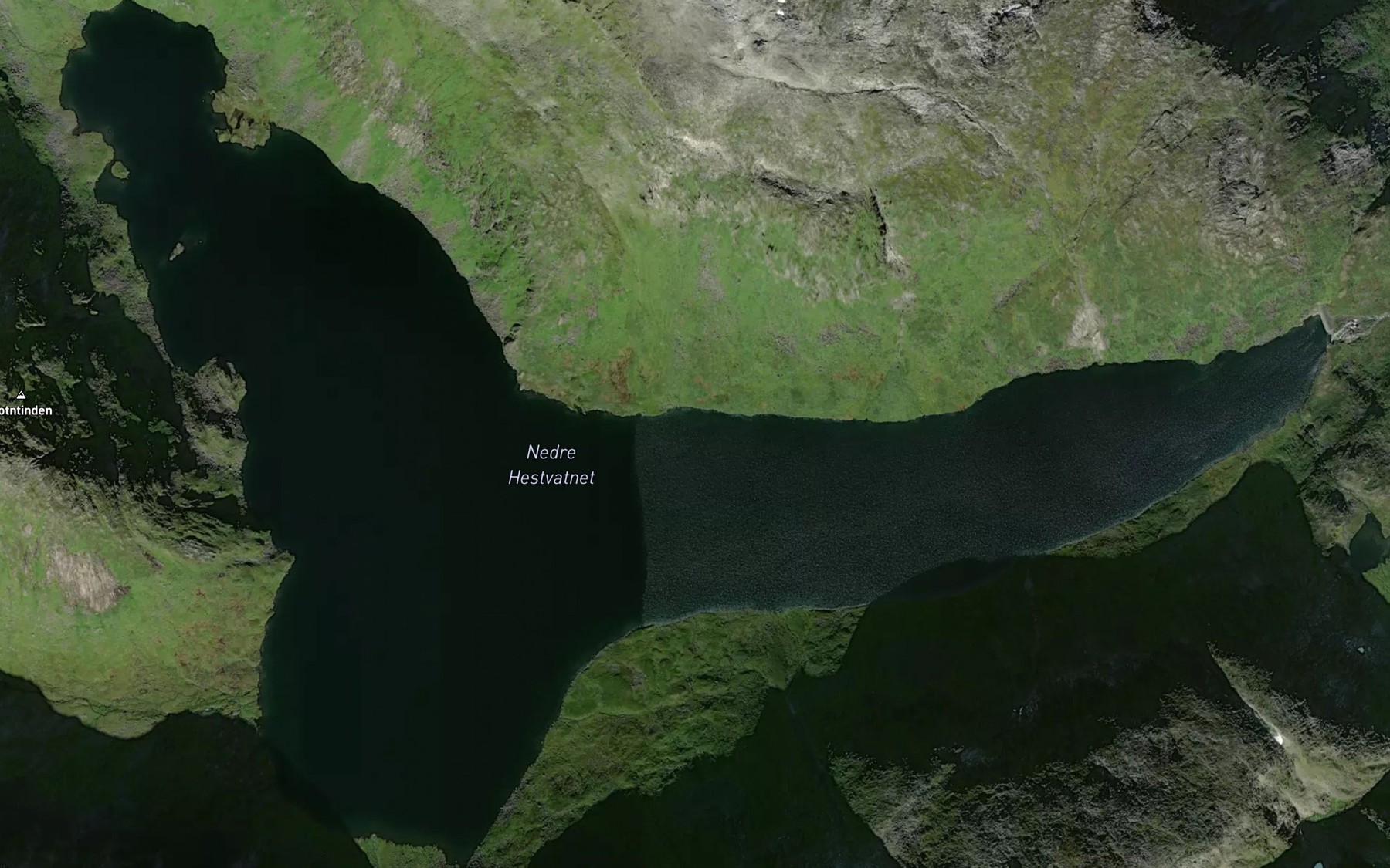 Satellite map of the Hestvatnet,nedre