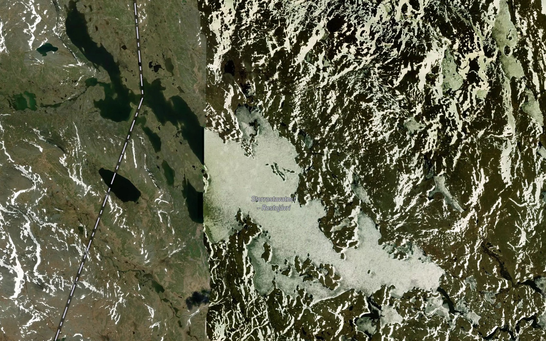 Satellite map of the Rostojavri