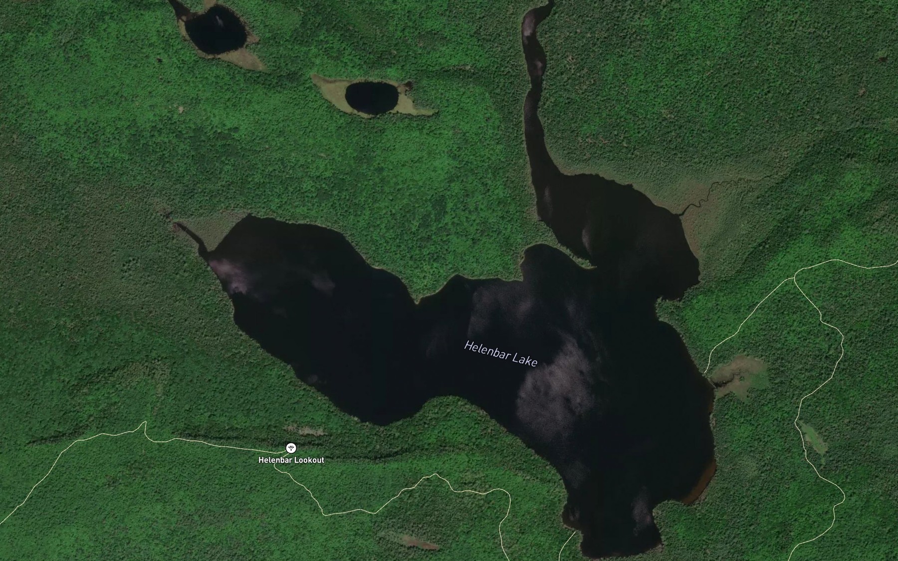 Satellite map of the Helenbar Lake