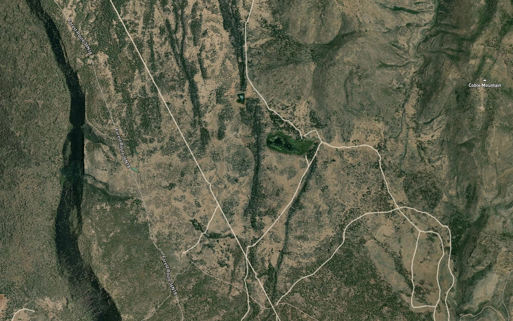 Satellite map of the Procter Creek