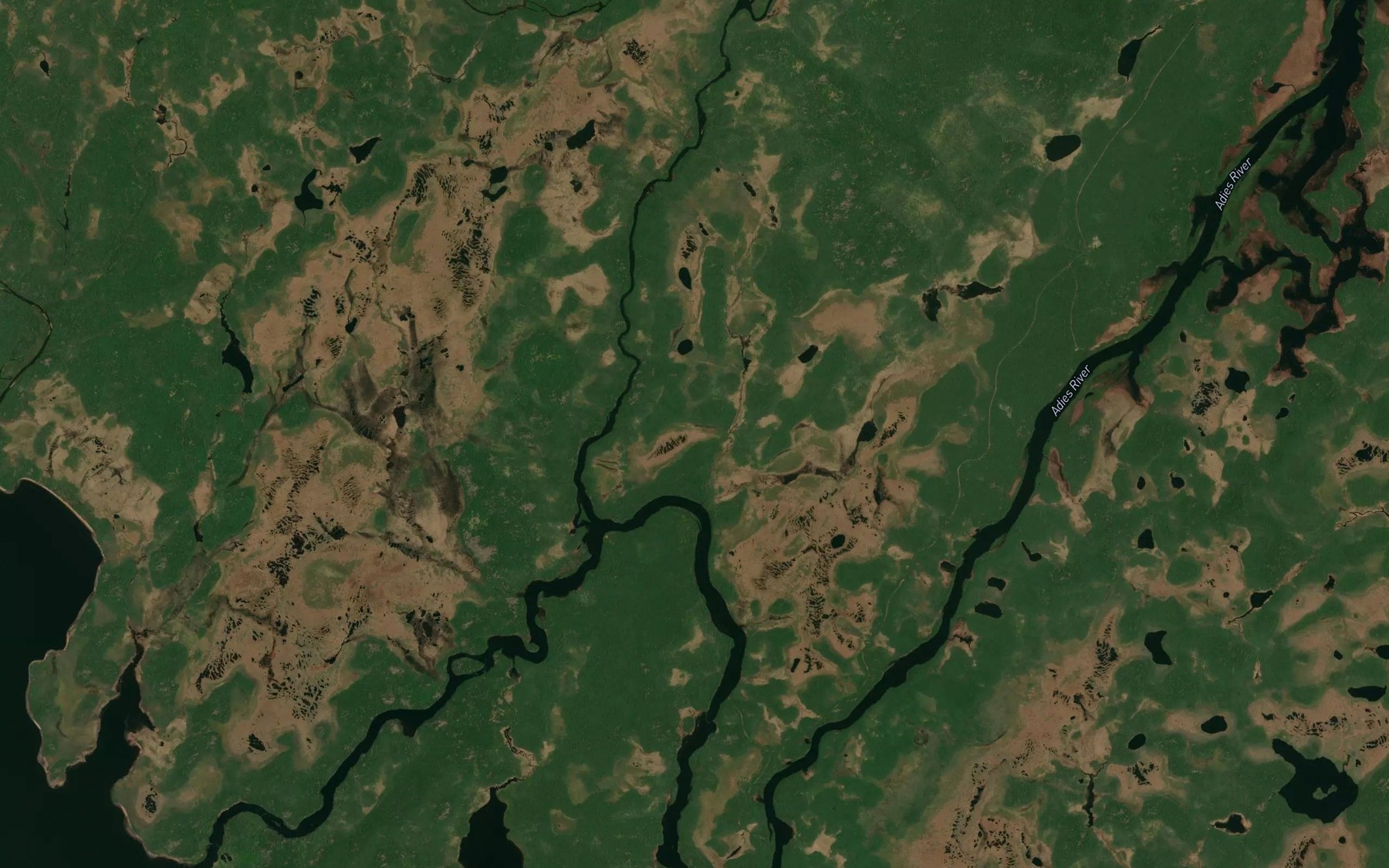 Satellite map of the East Adies River