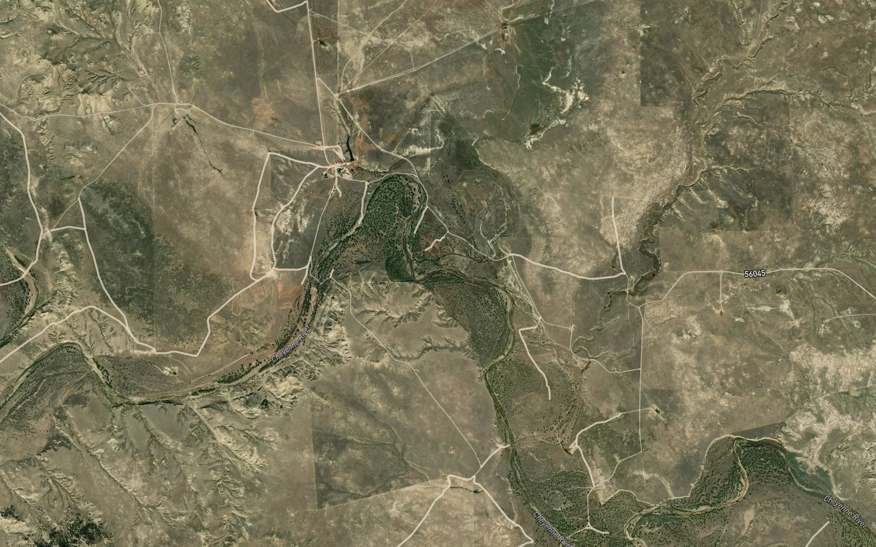 Satellite map of the Lodgepole Creek
