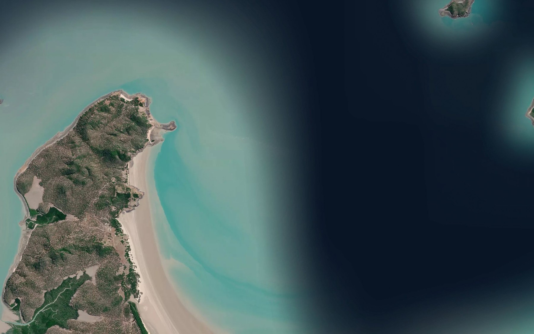 Satellite map of the Obstruction Shoals