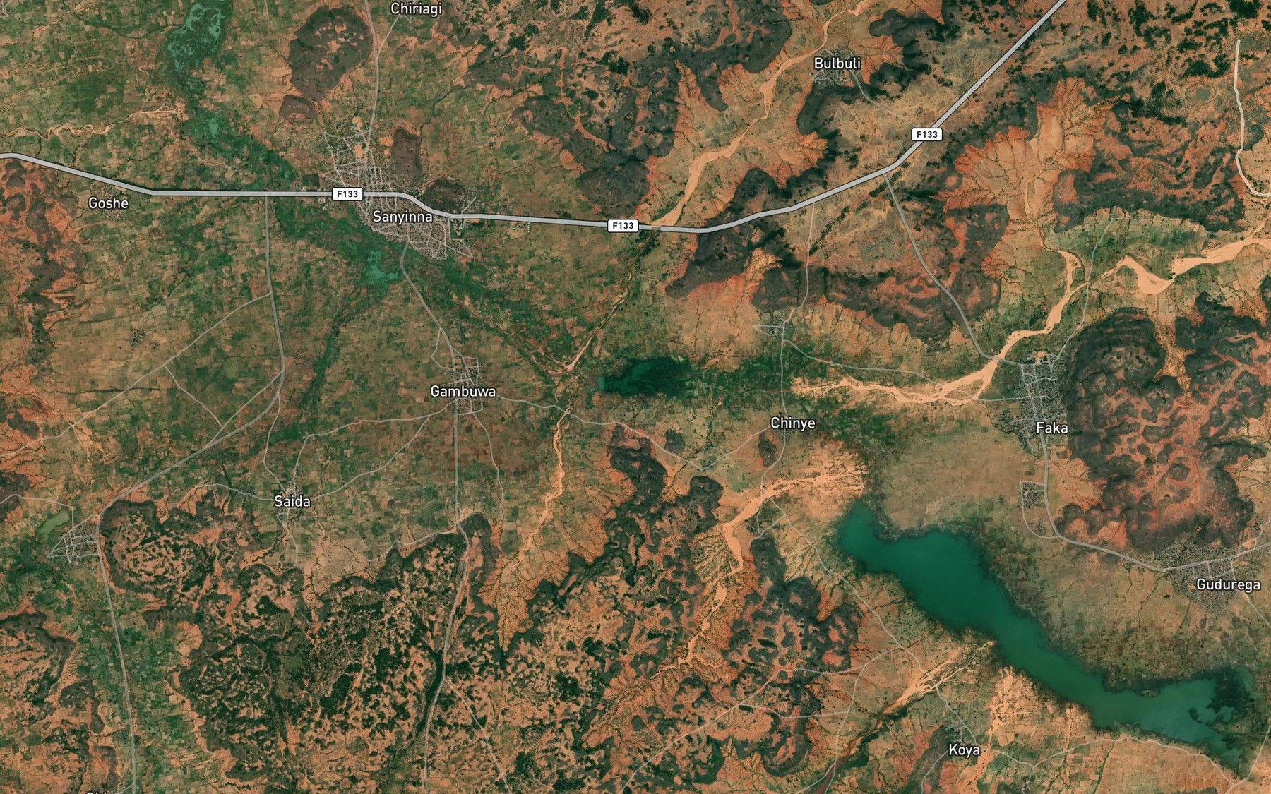 Satellite map of the River Babulada