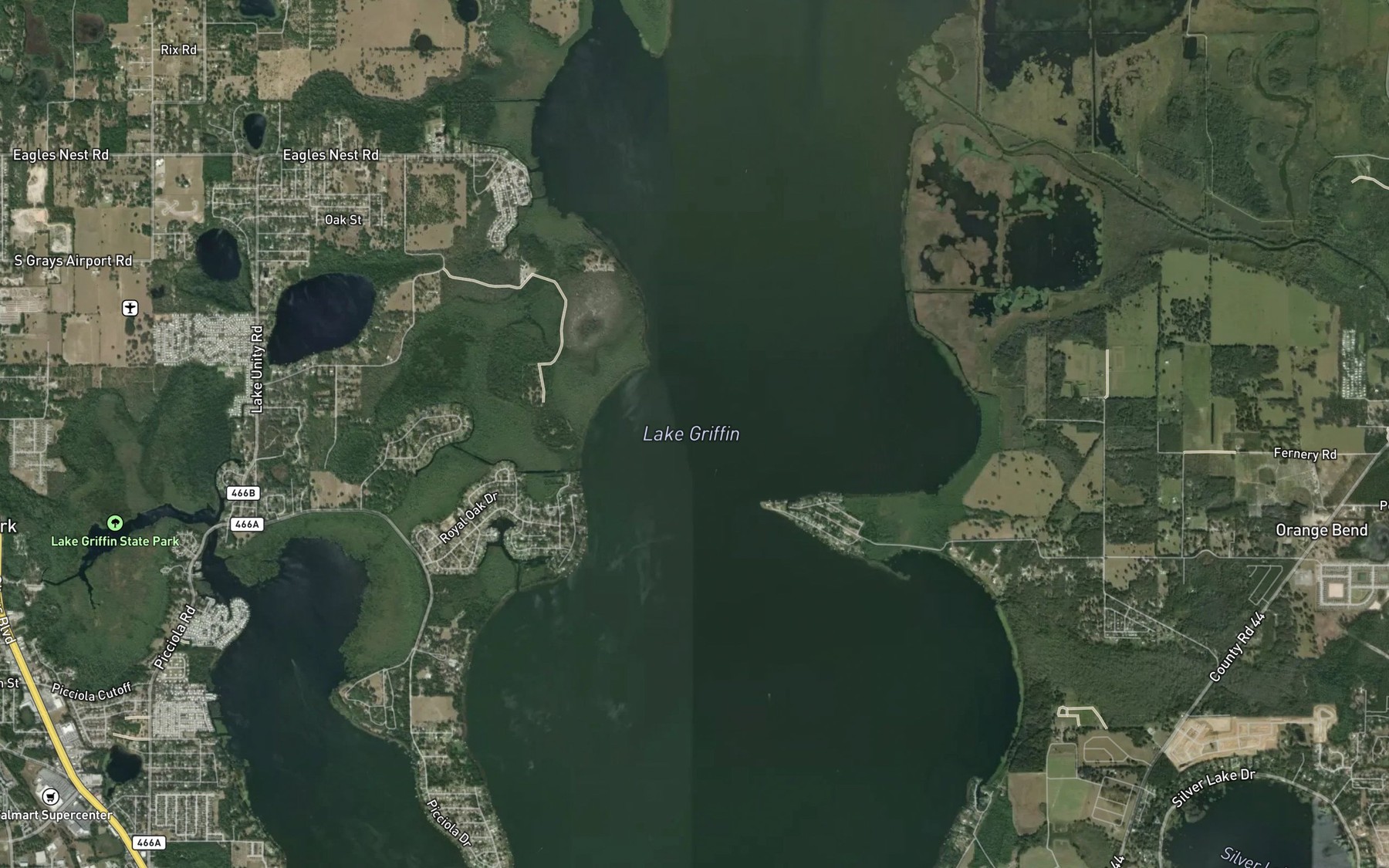 Satellite map of the Lake Griffin