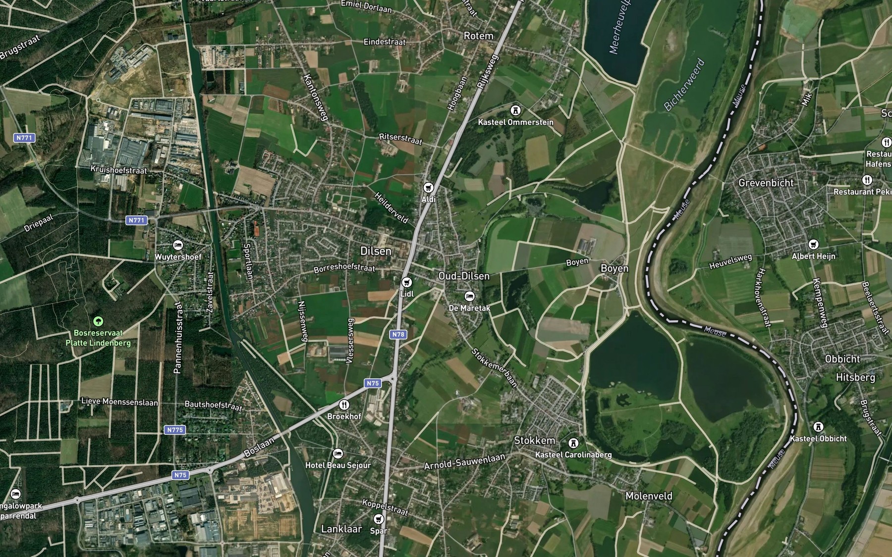 Satellite map of the Vrietselbeek
