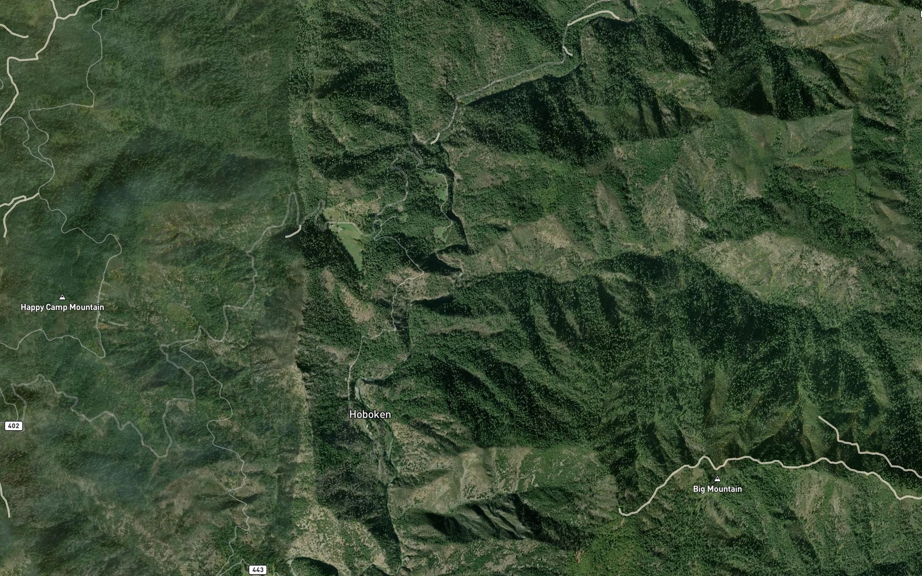 Satellite map of the China Creek
