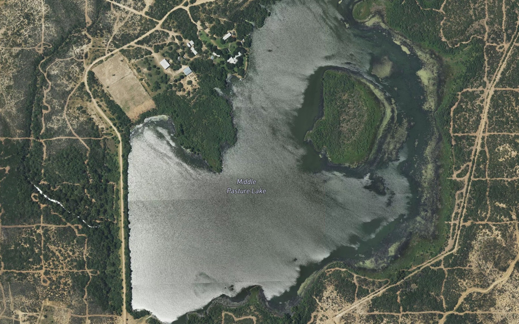 Satellite map of the Middle Pasture Lake