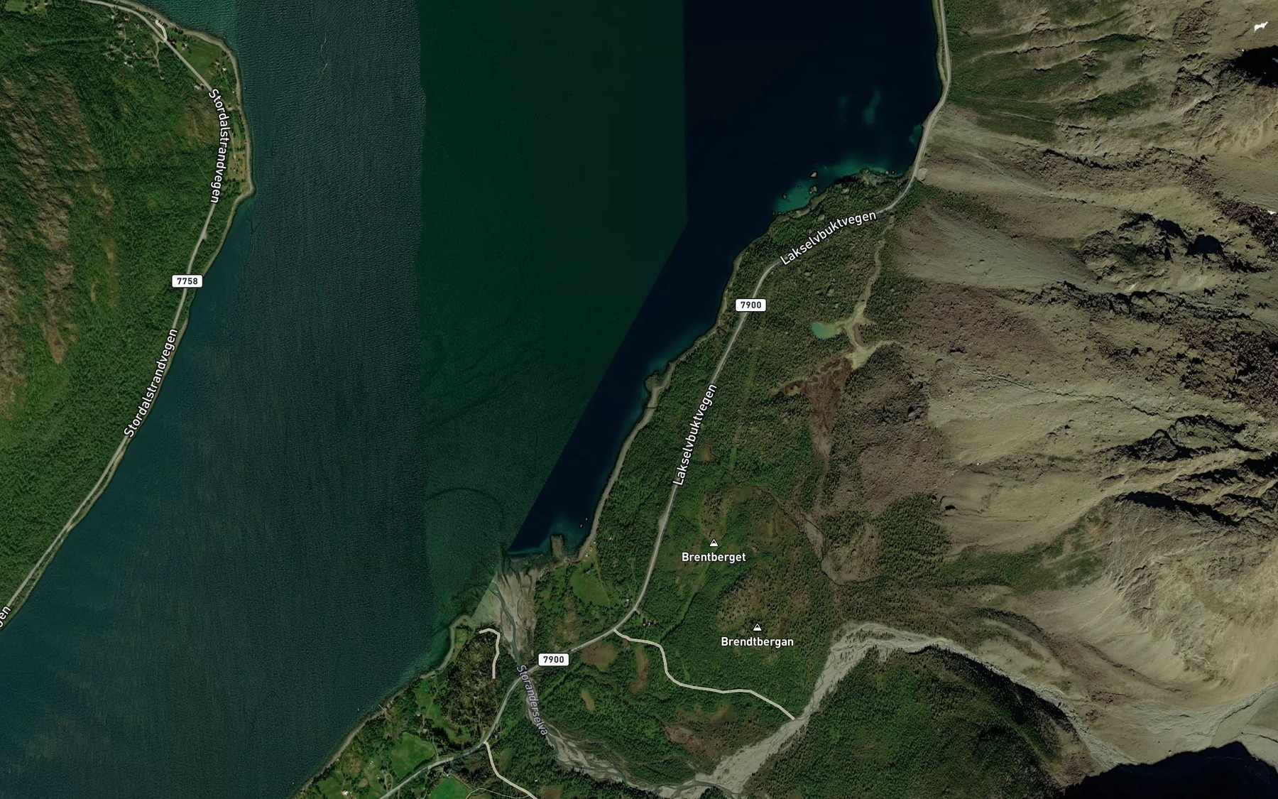 Satellite map of the Molnelvbukta