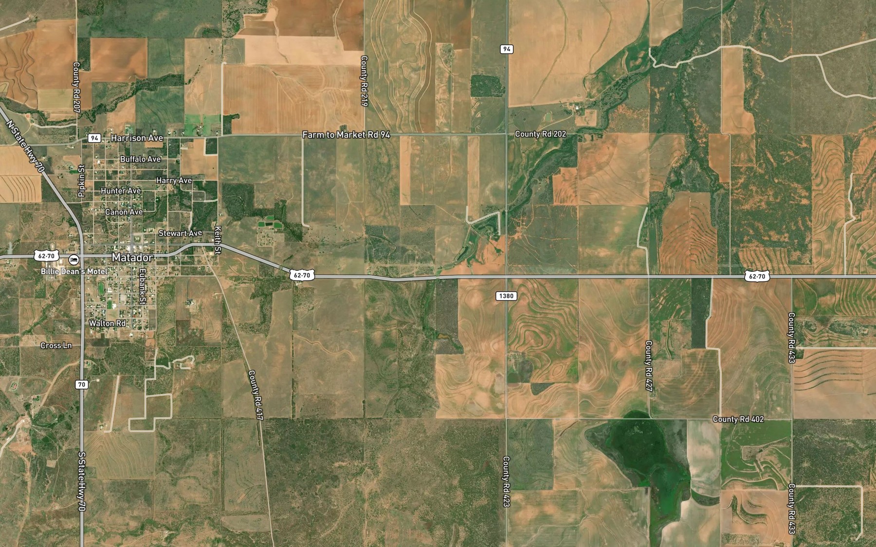 Satellite map of the McDonald Creek