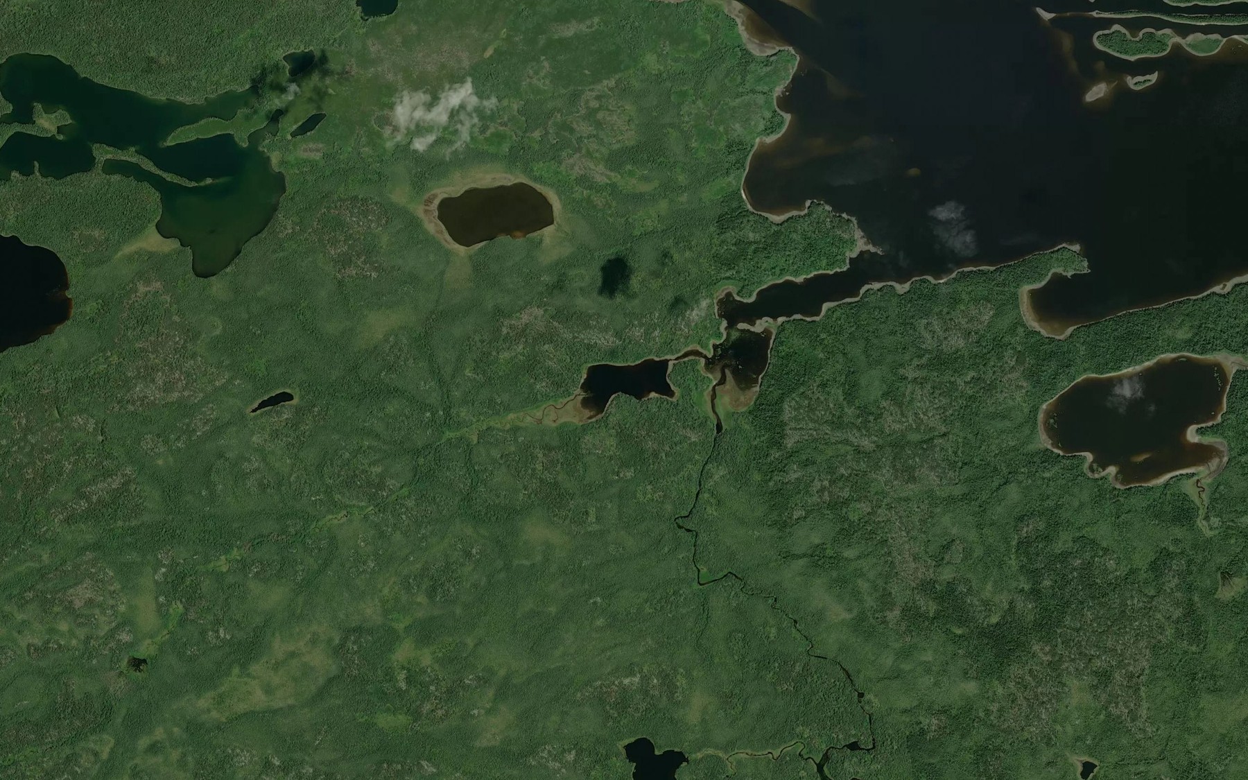 Satellite map of the Petawa Creek