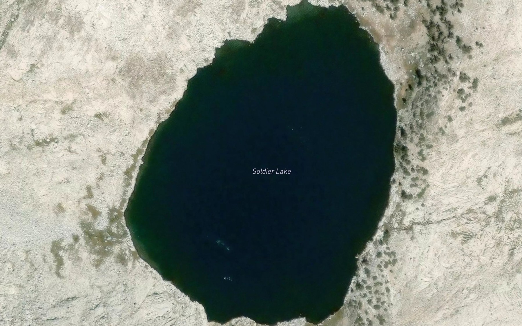 Satellite map of the Soldier Lake