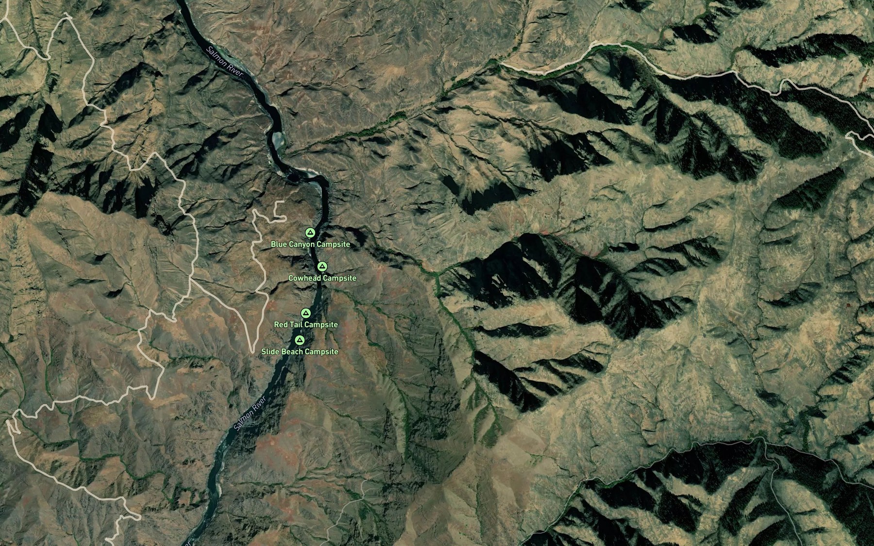 Satellite map of the Right Fork Rock Creek