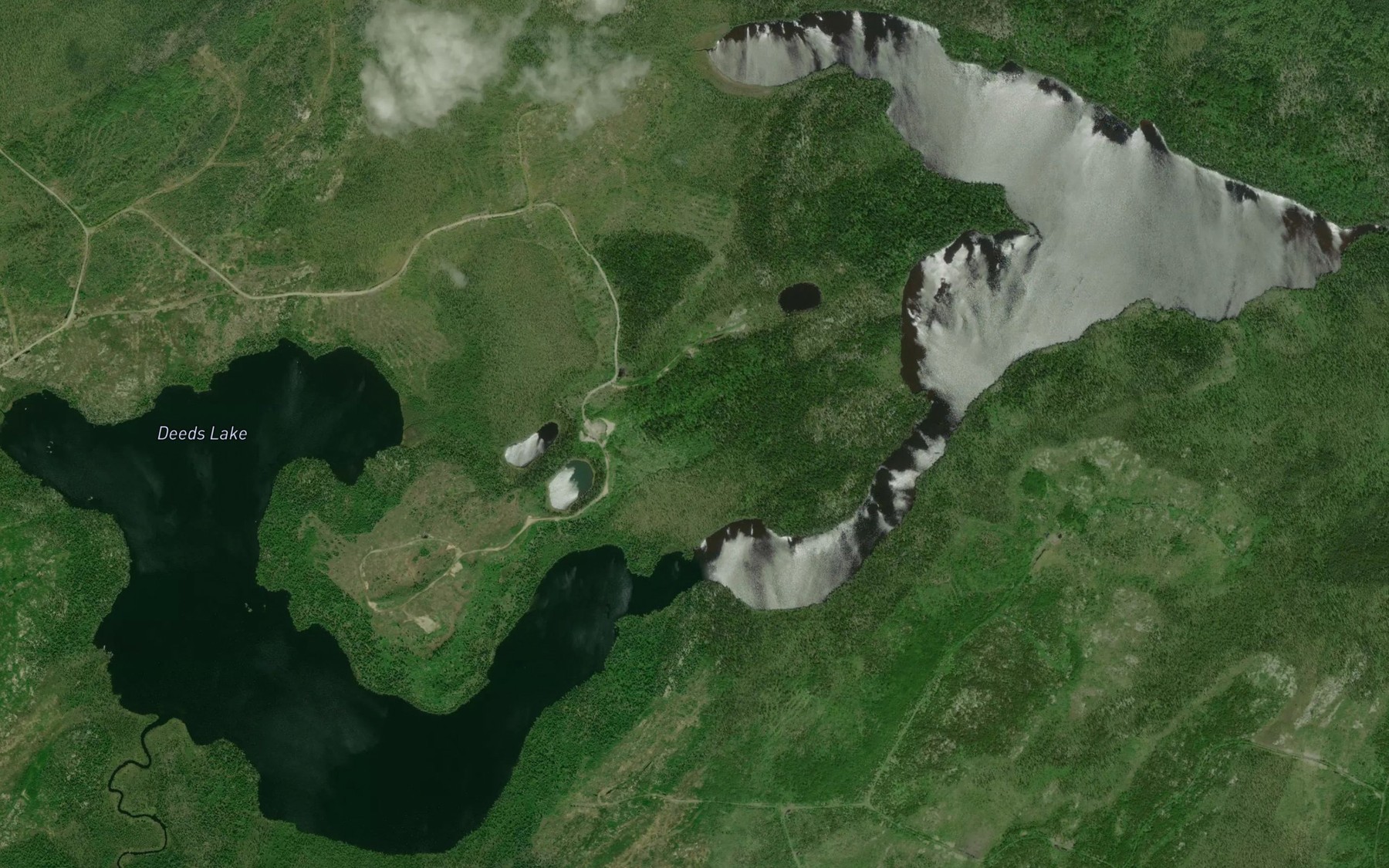 Satellite map of the Deeds Lake