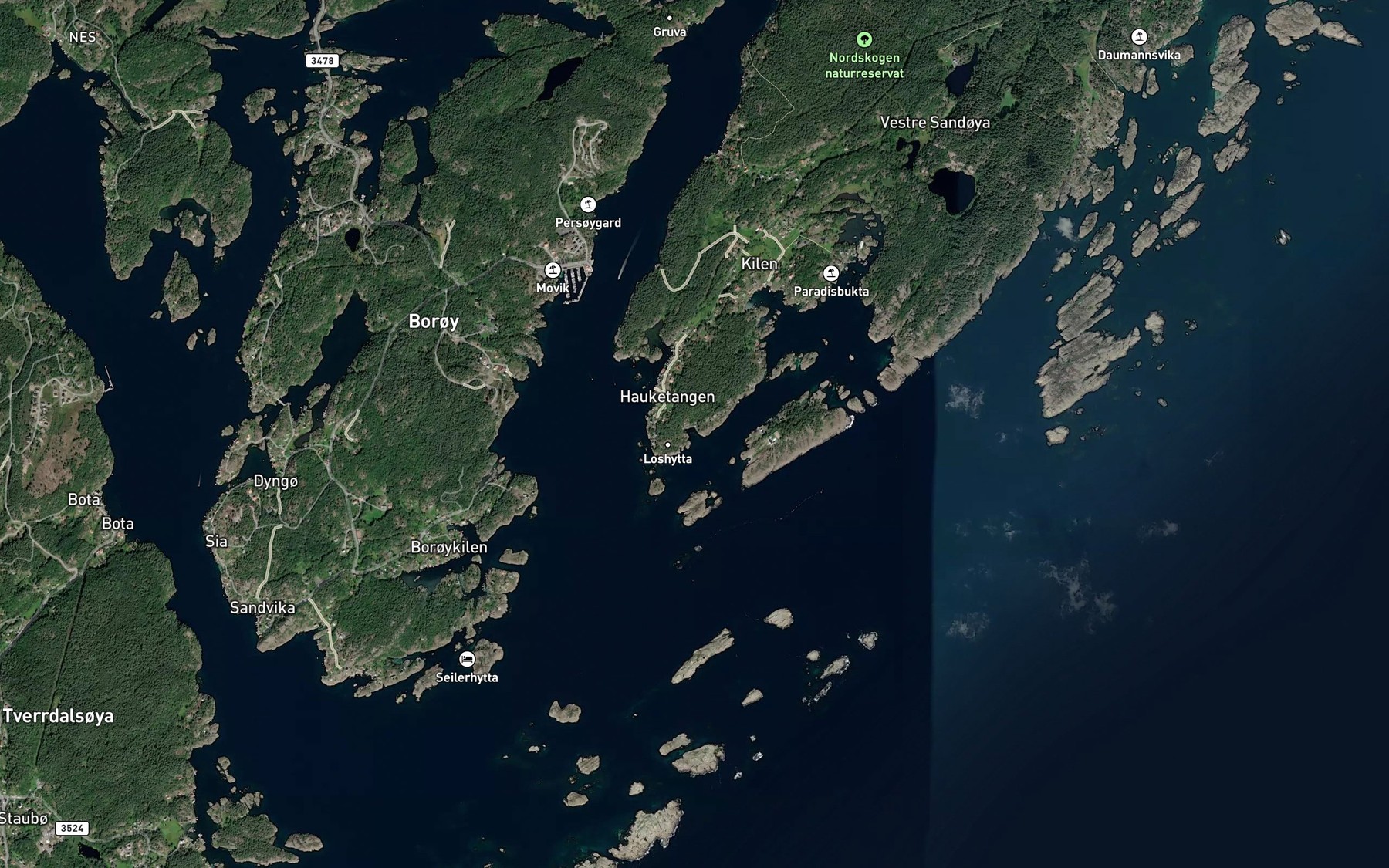 Satellite map of the Kobbervika