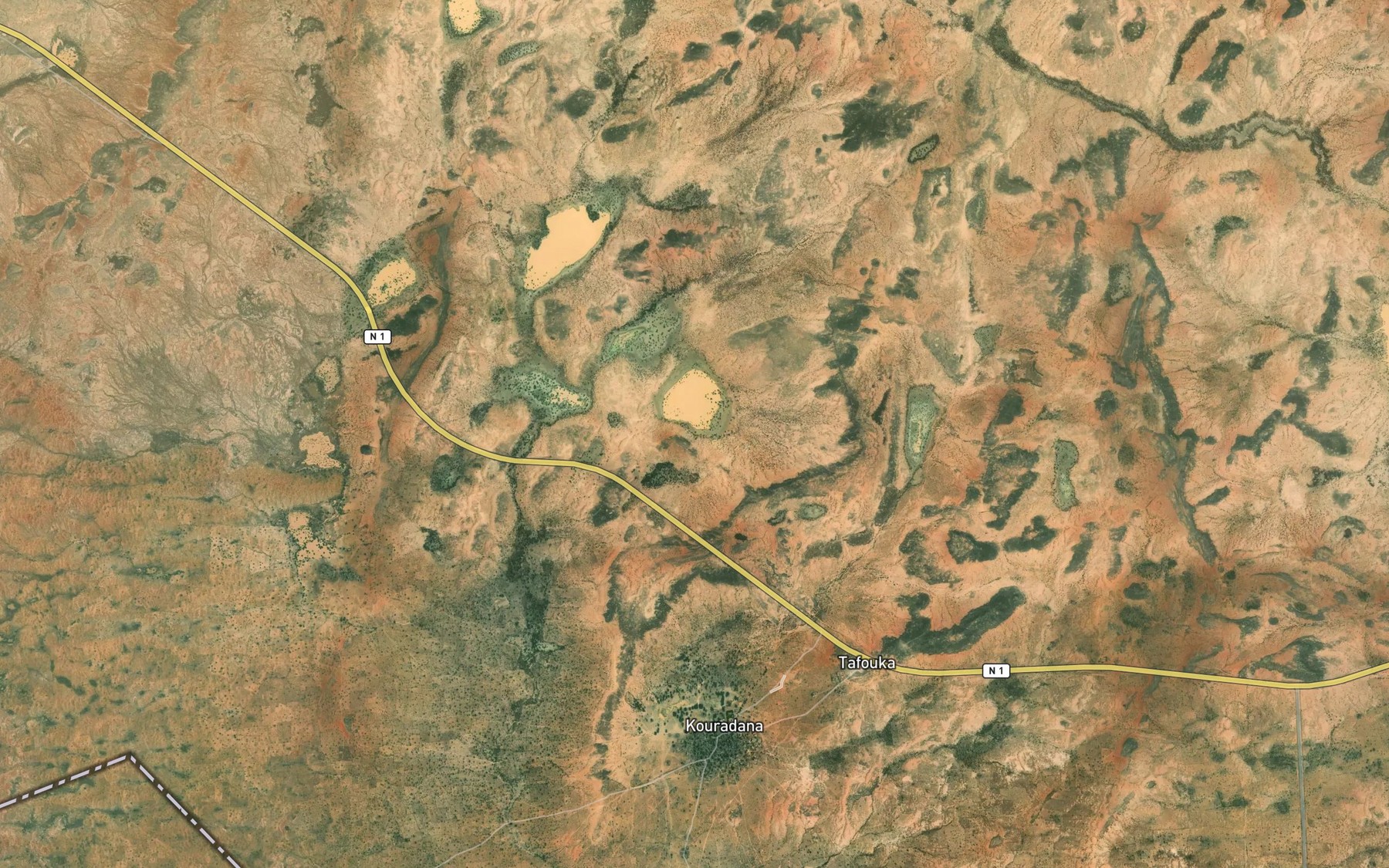 Satellite map of the Guerze