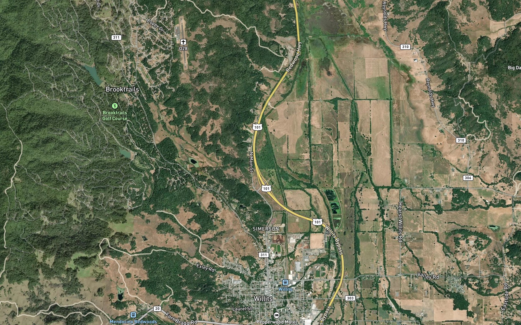 Satellite map of the Upp Creek