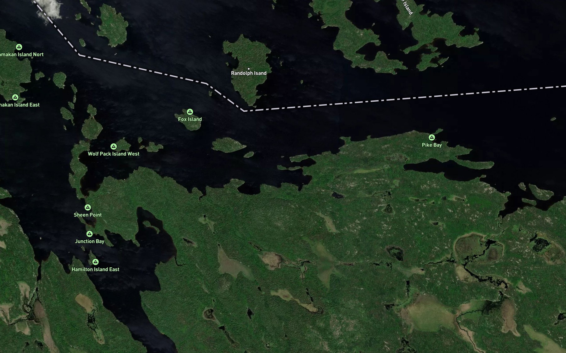 Satellite map of the Namakan Lake