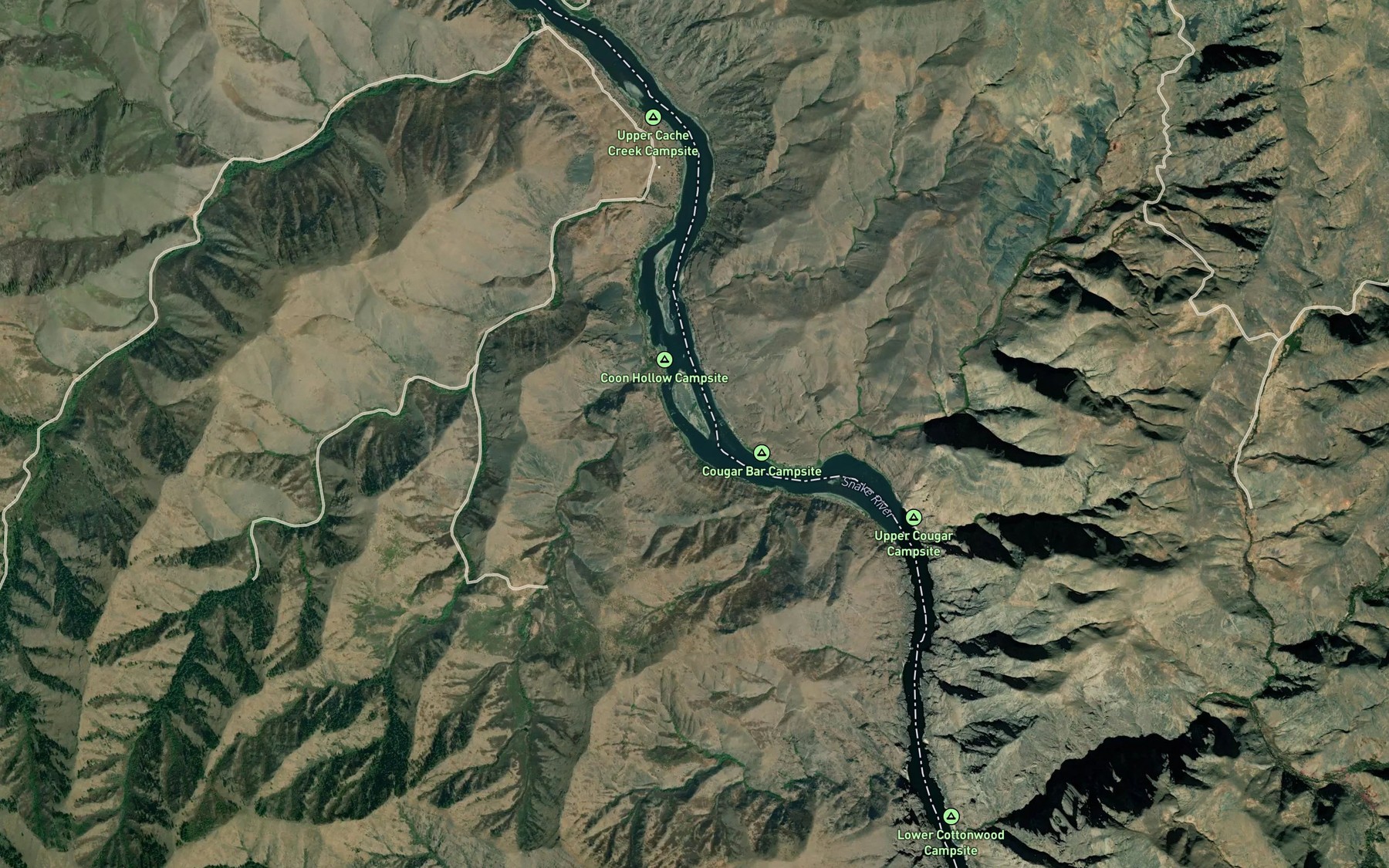 Satellite map of the Cochran Rapids