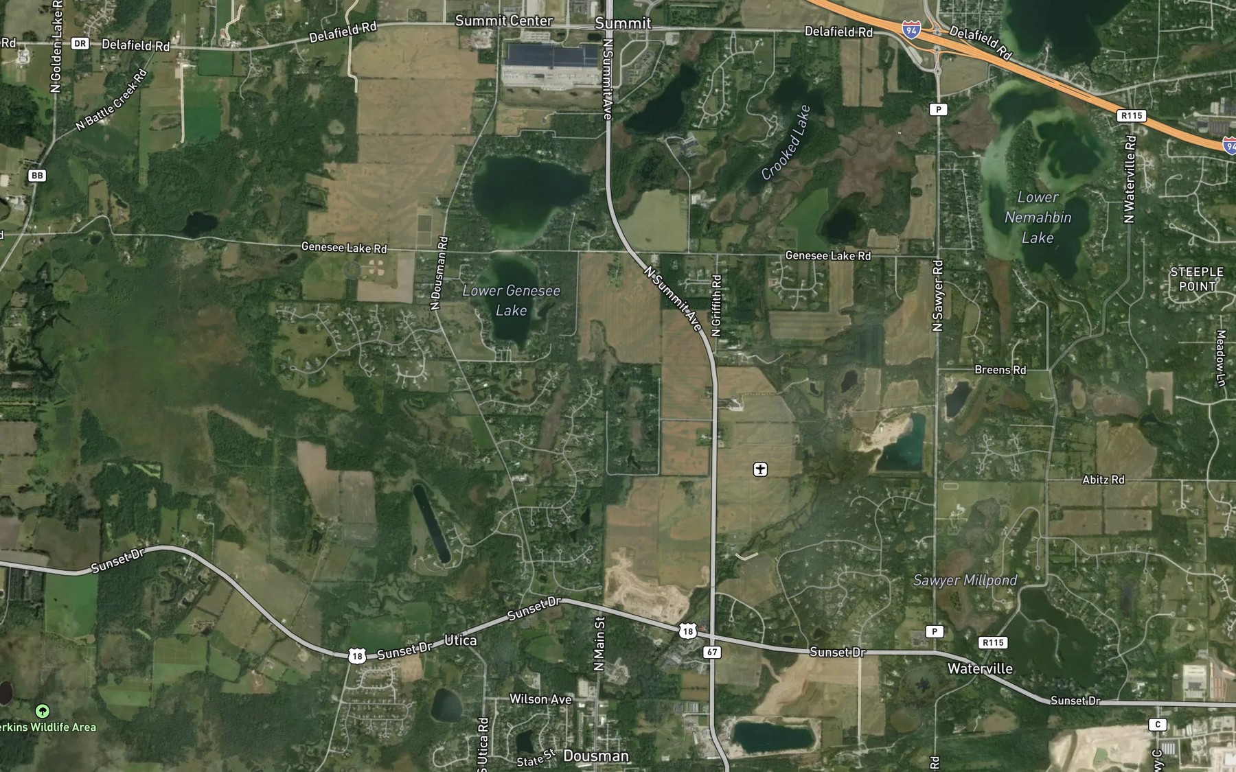 Satellite map of the Buth Lake