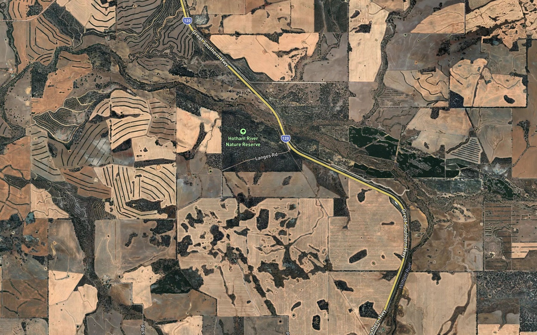Satellite map of the South Branch Hotham River