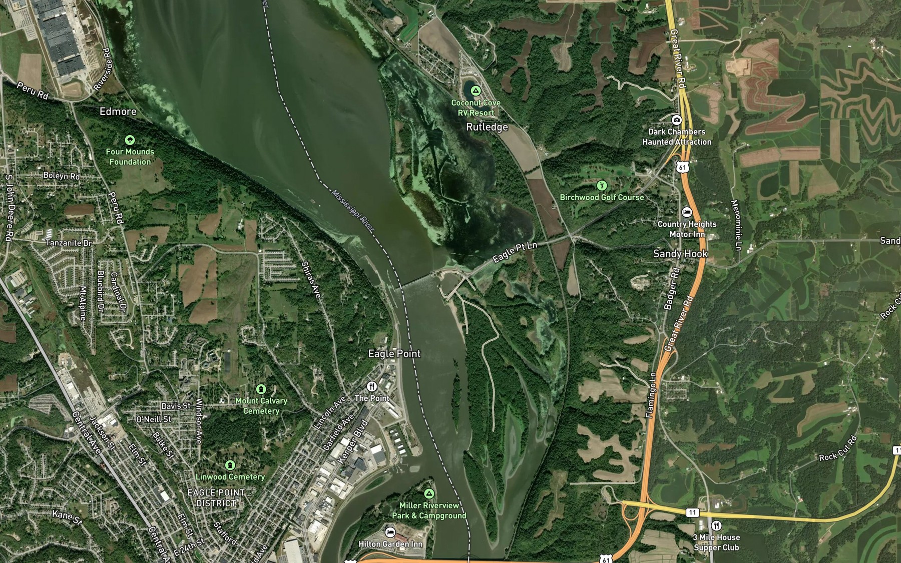 Satellite map of the O'Leary Lake