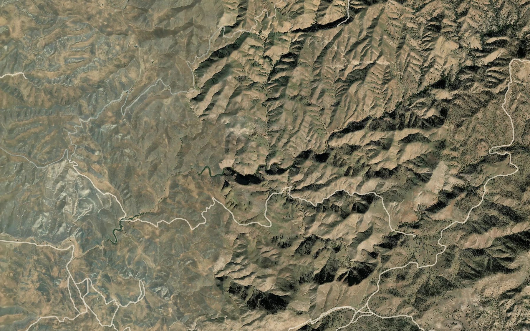 Satellite map of the Barker Creek