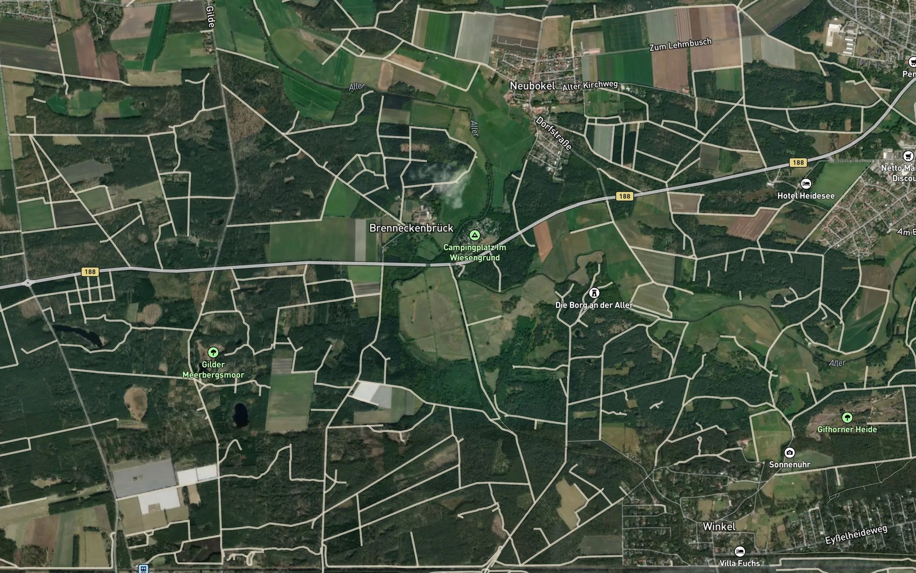 Satellite map of the Allerkanal