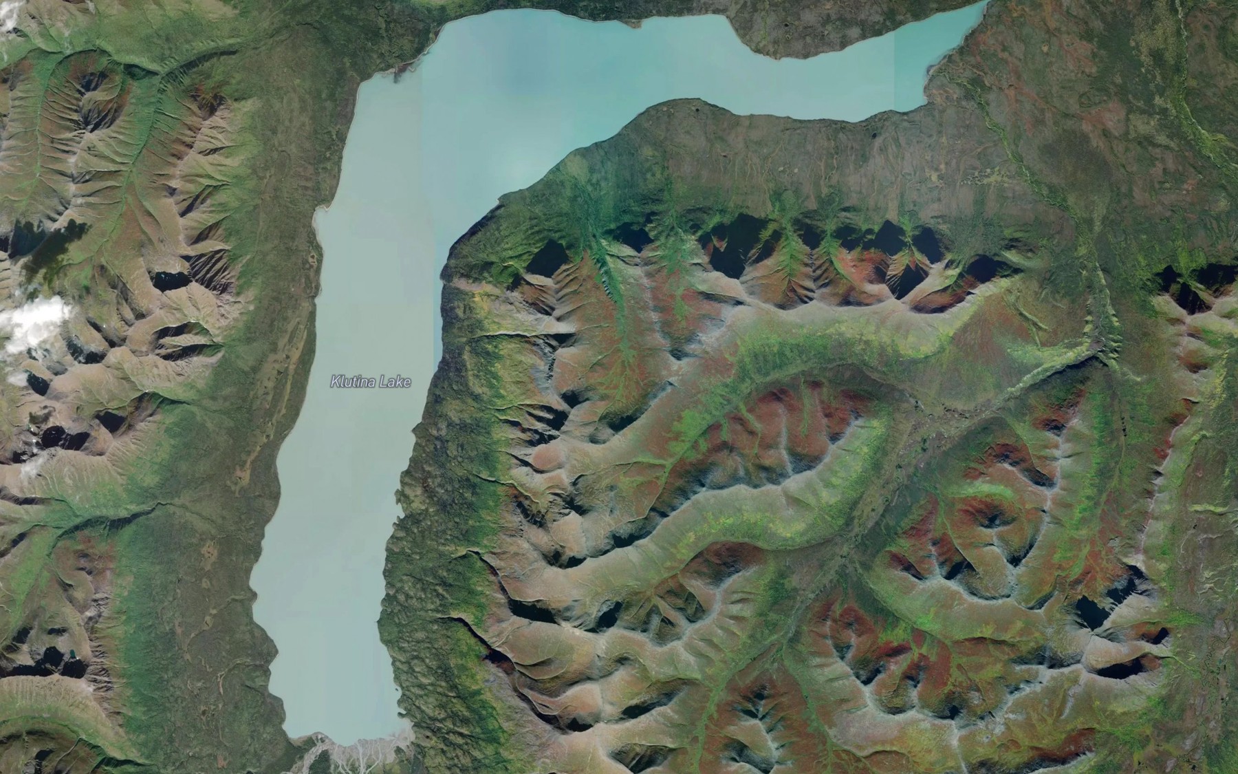Satellite map of the Klutina Lake