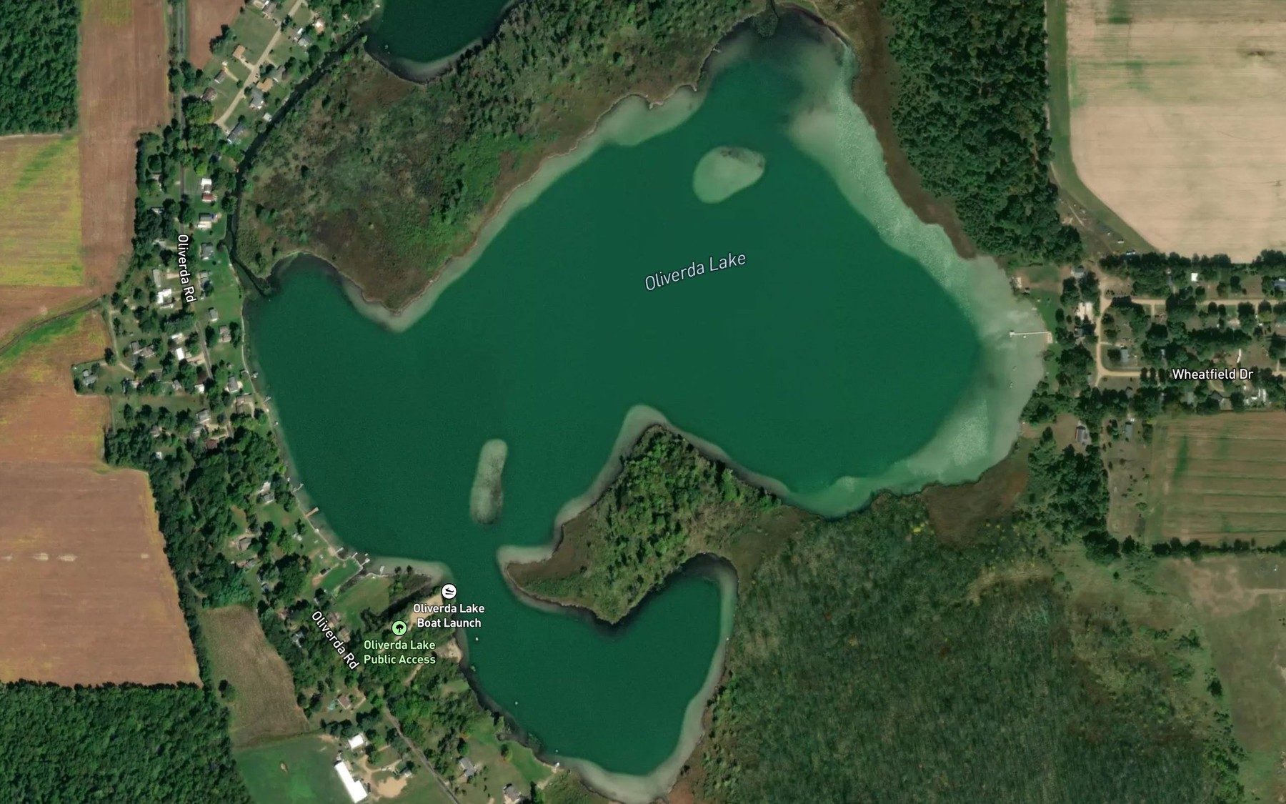 Satellite map of the Oliverda Lake