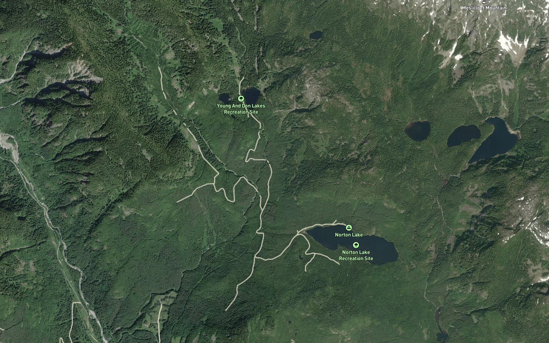Satellite map of the Young Creek