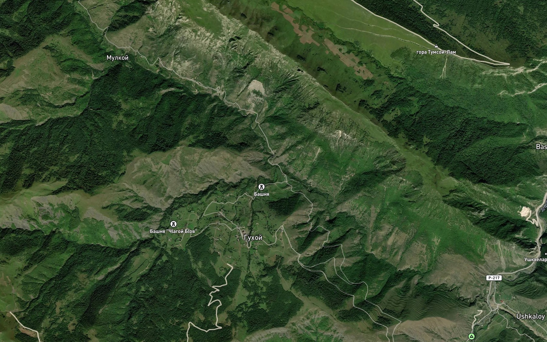 Satellite map of the Shoemokhk