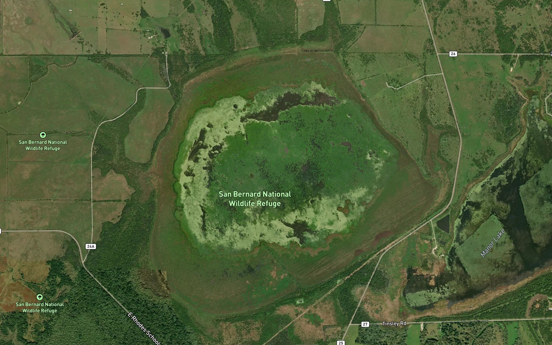 Satellite map of the Eagle Nest Lake