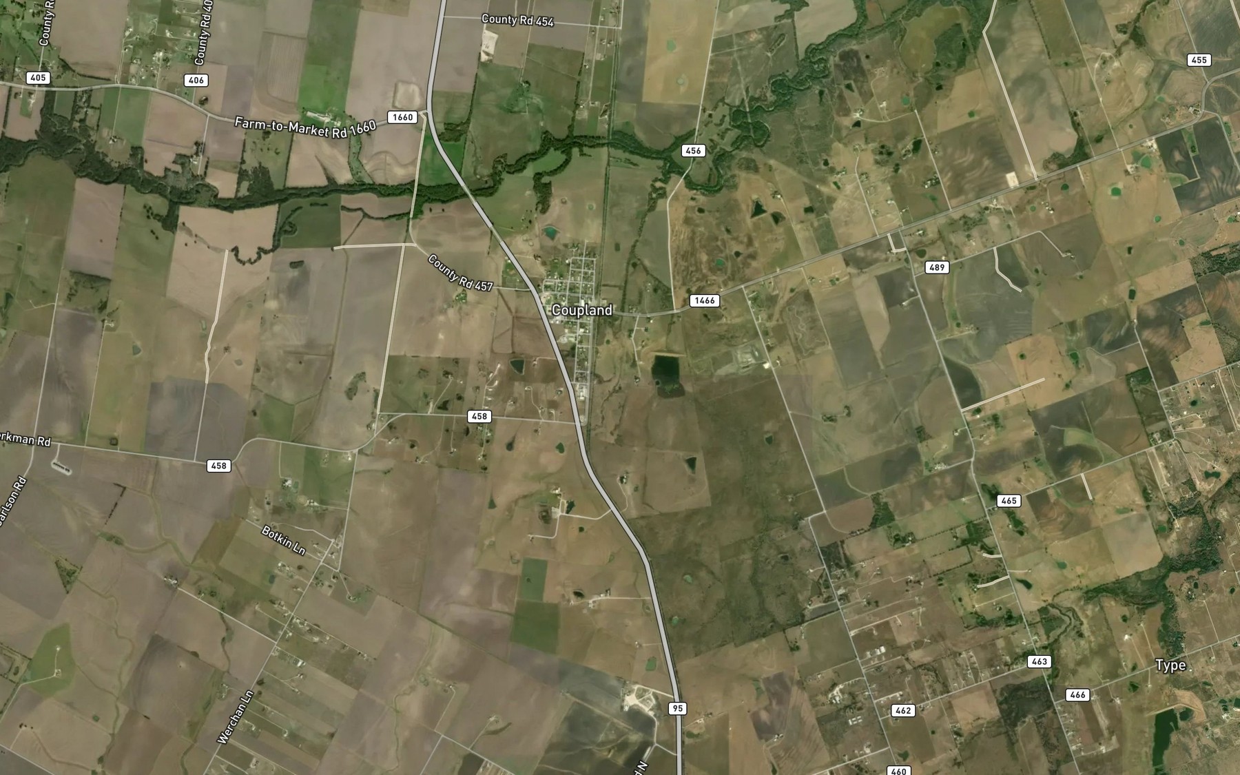 Satellite map of the Soil Conservation Service Site 32 Reservoir