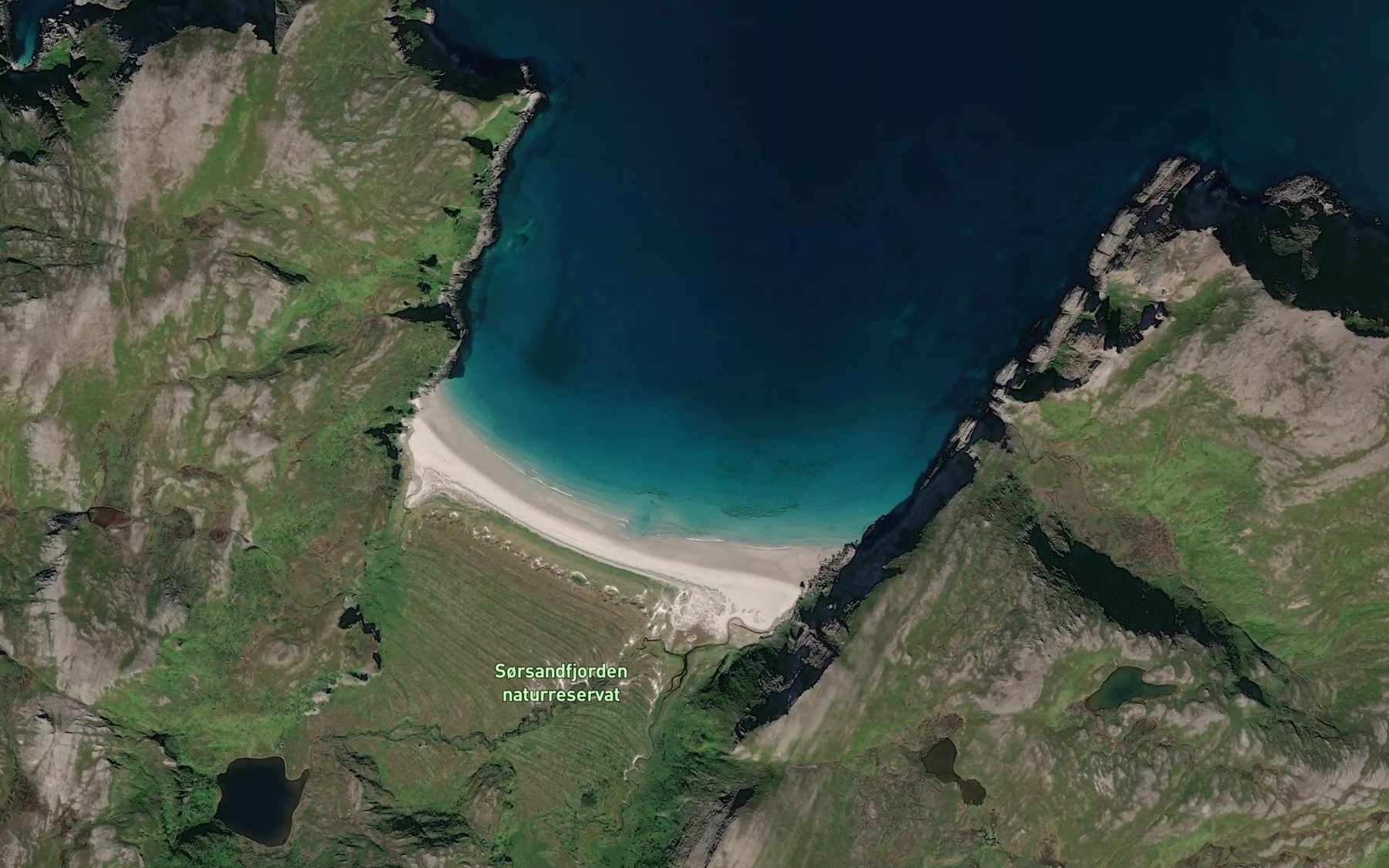 Satellite map of the Sorsandfjorden