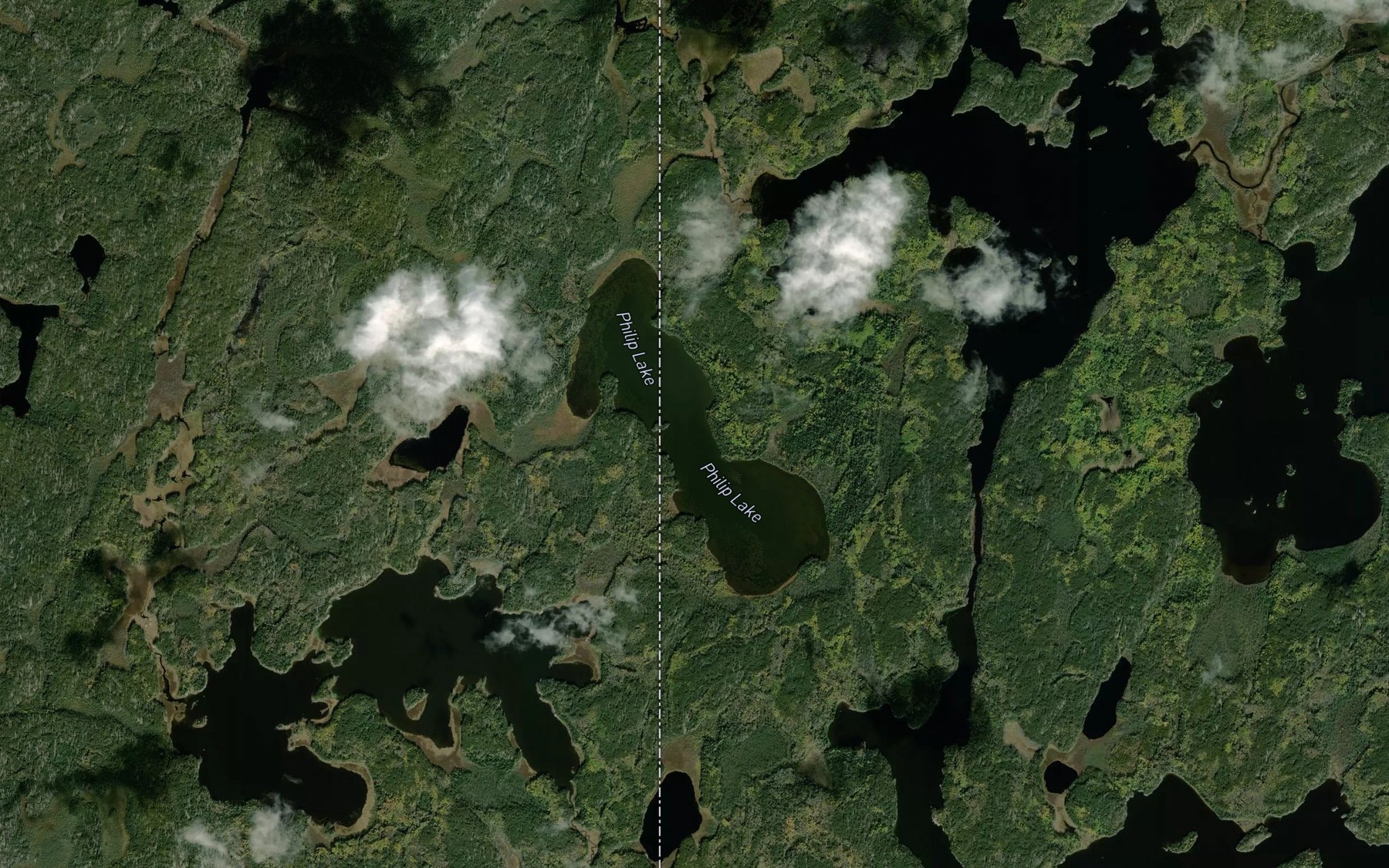Satellite map of the Philip Lake