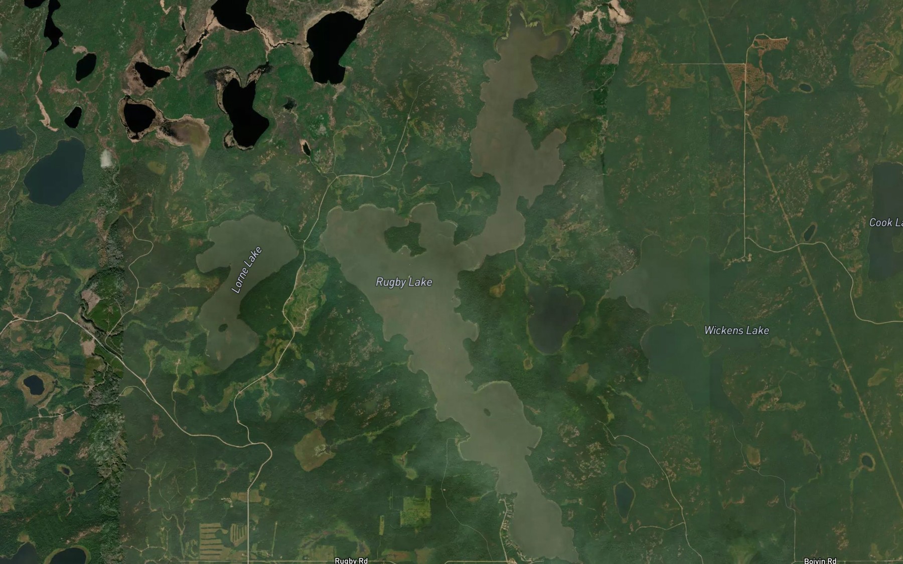 Satellite map of the Rugby Lake