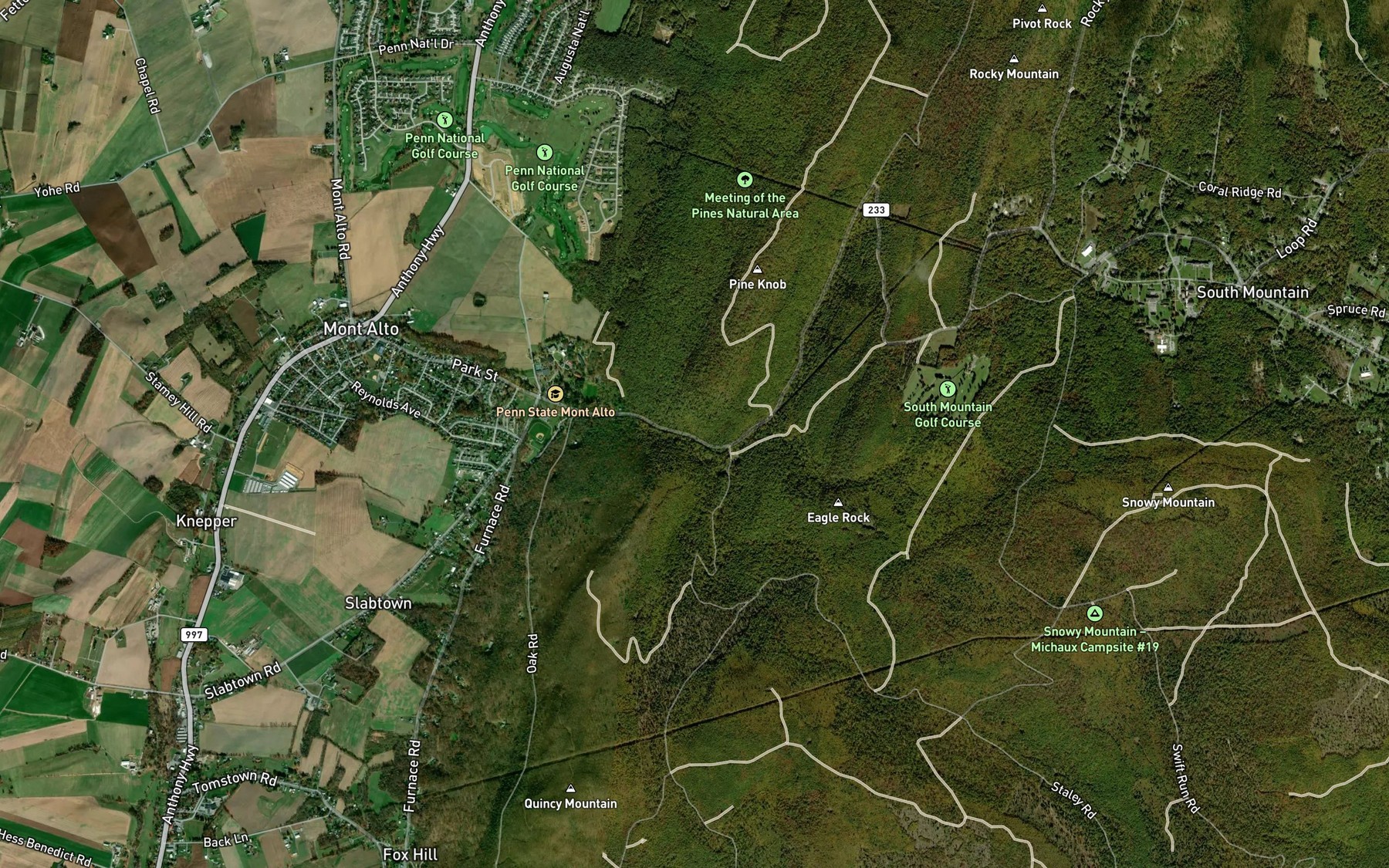 Satellite map of the Chestnut Spring