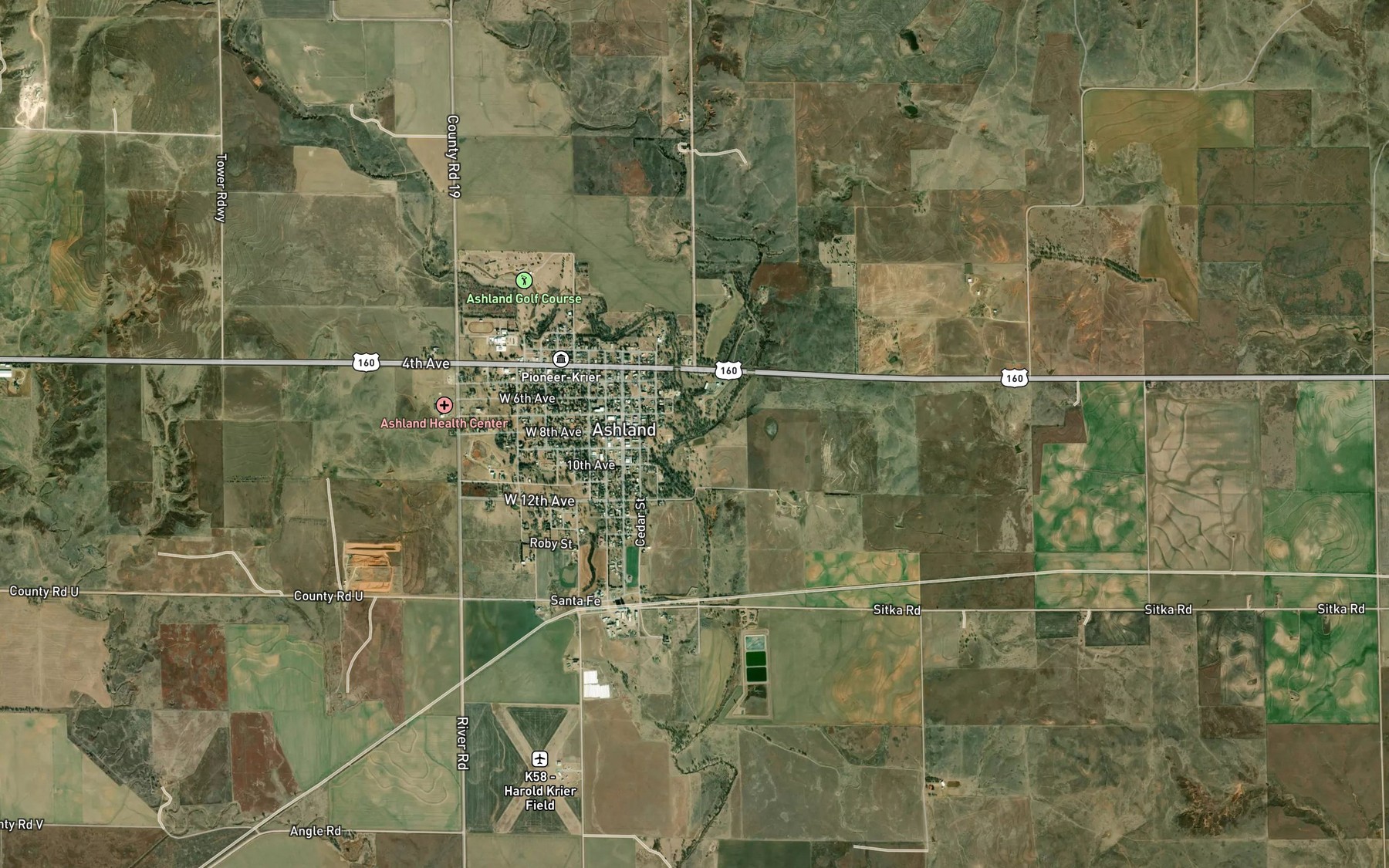 Satellite map of the East Branch Bear Creek
