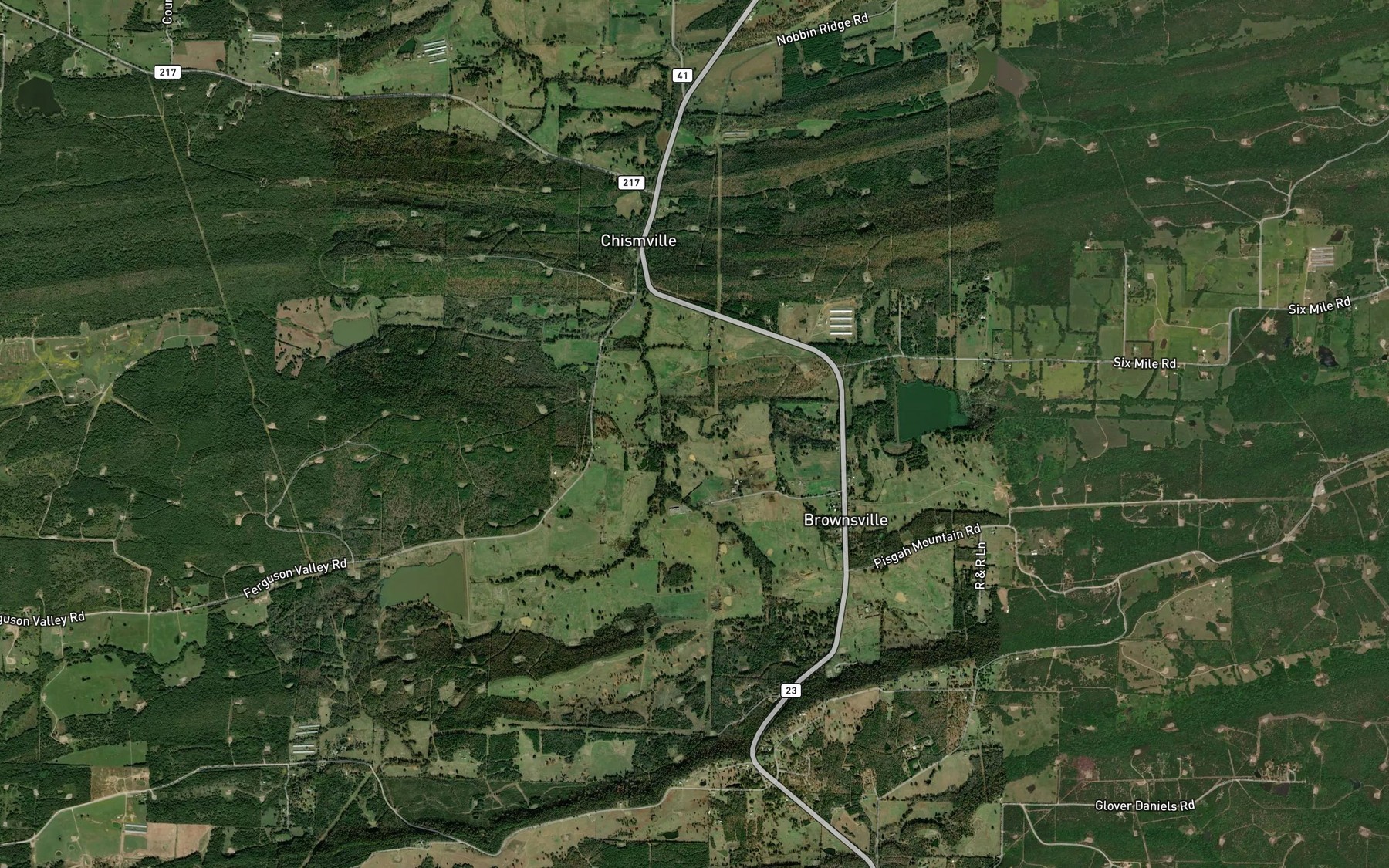 Satellite map of the Little Sixmile Creek
