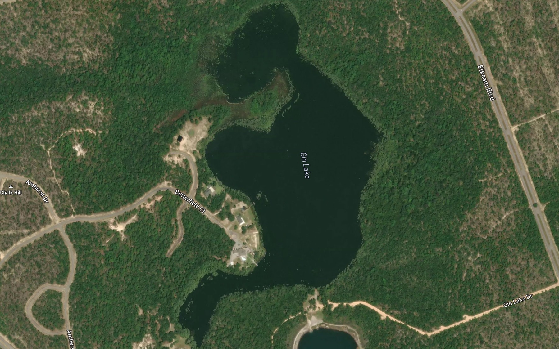 Satellite map of the Gin Lake