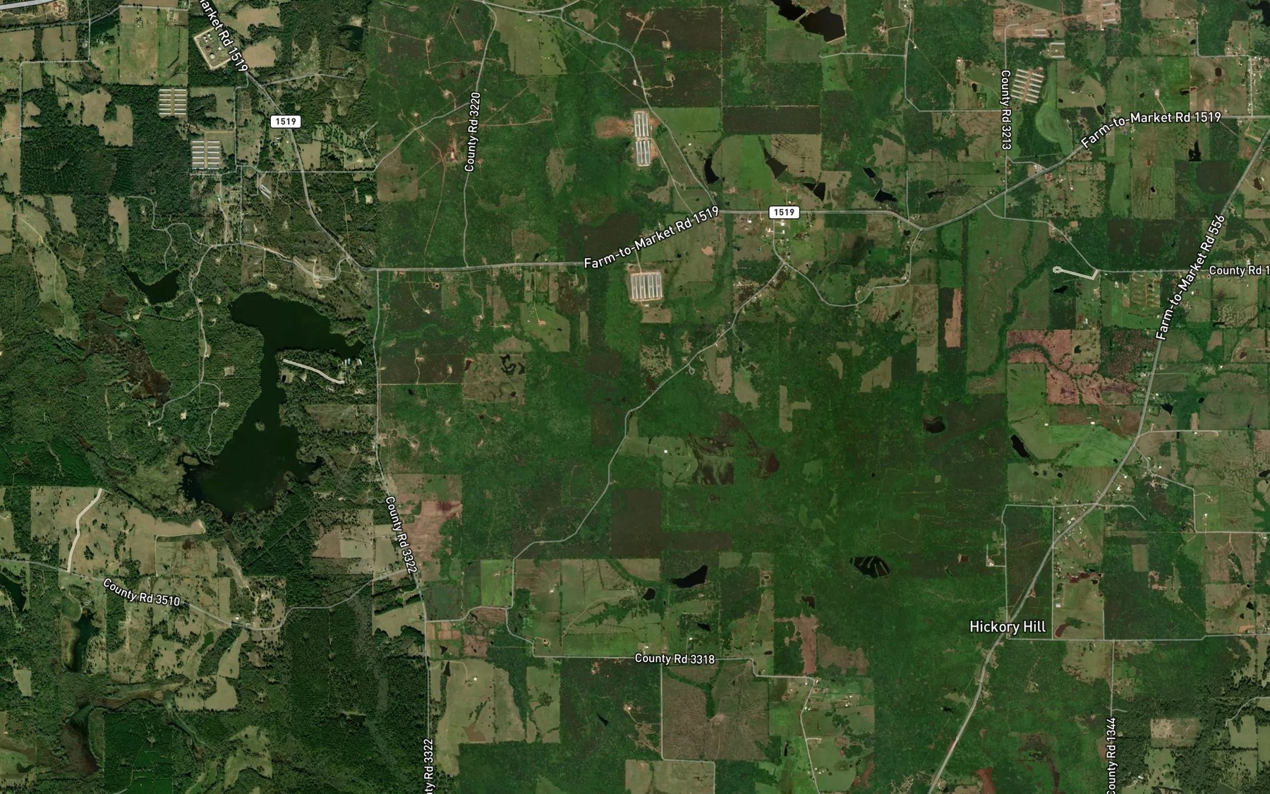 Satellite map of the Chaffin Branch