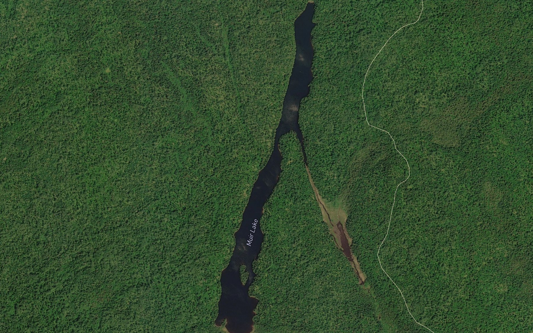 Satellite map of the Muir Lake