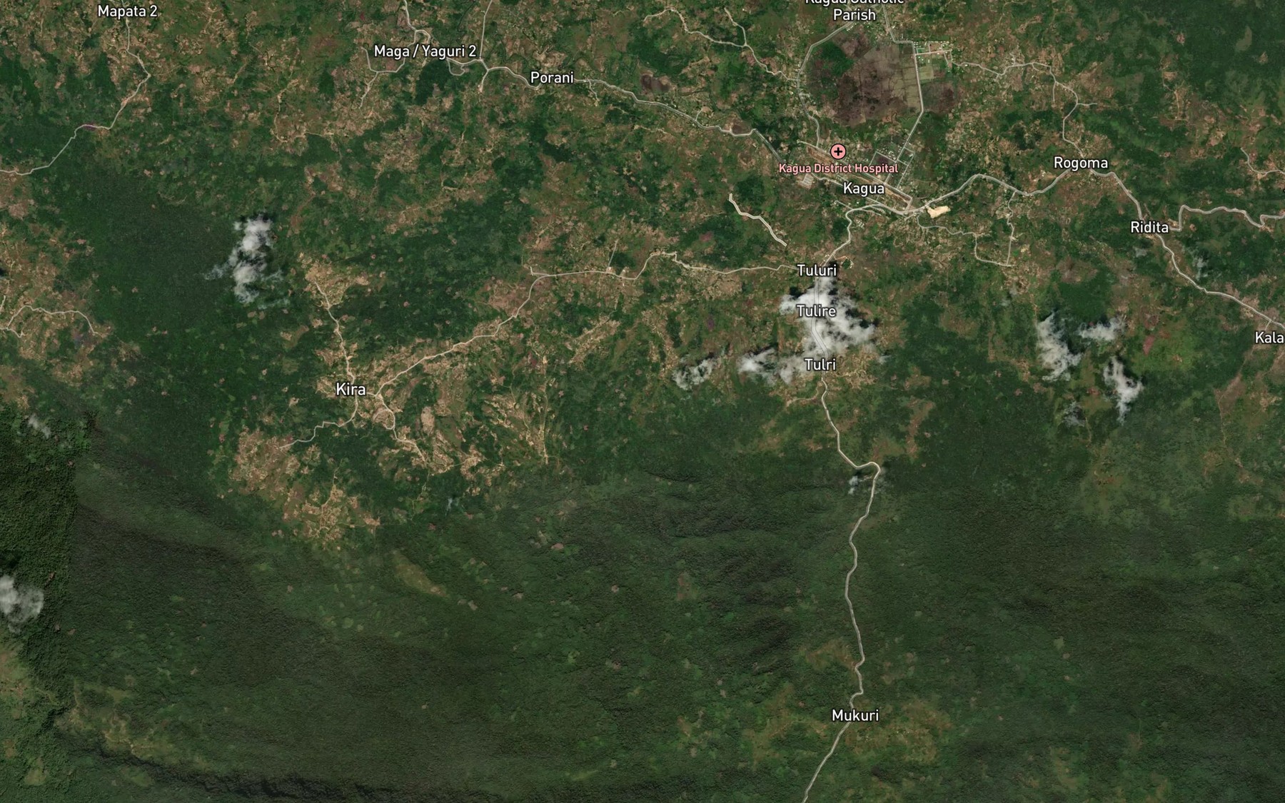 Satellite map of the Kagua River