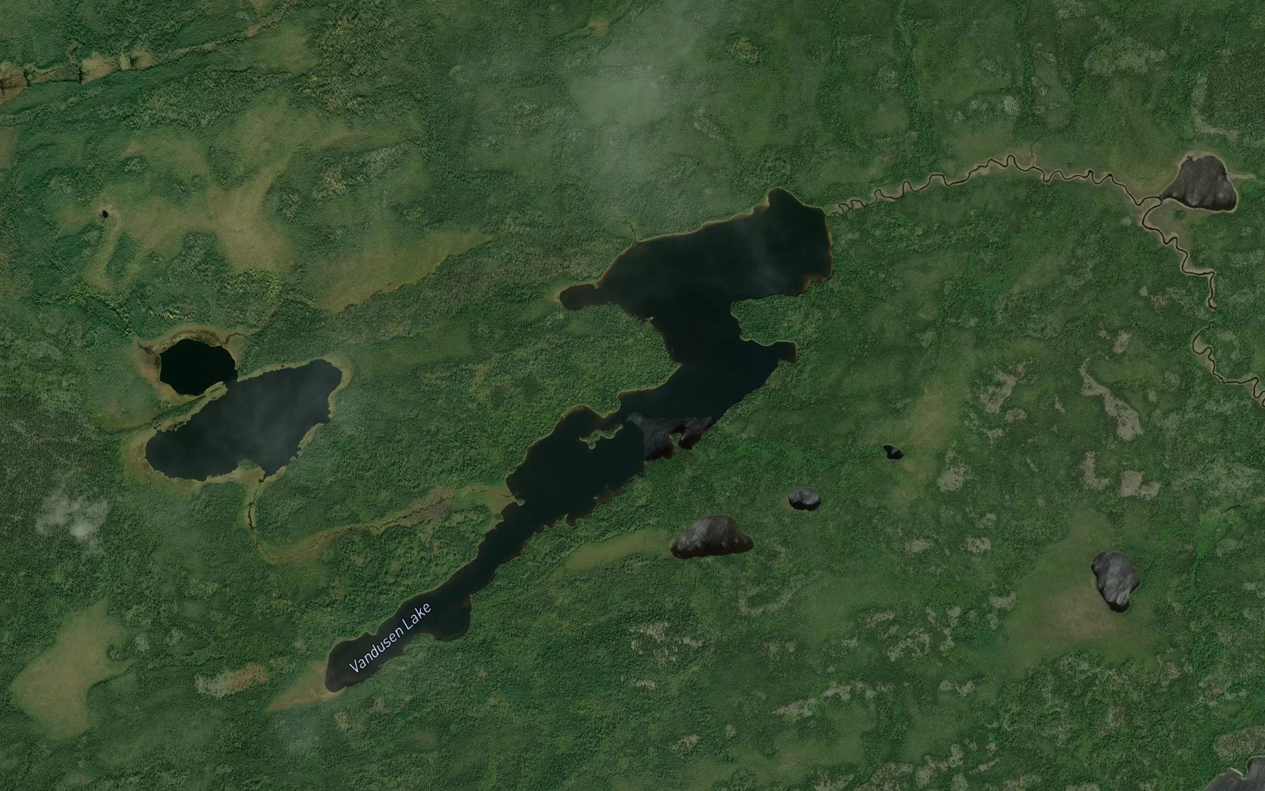 Satellite map of the Vandusen Lake