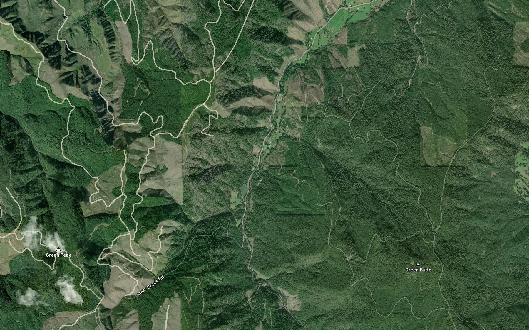 Satellite map of the Mill Creek