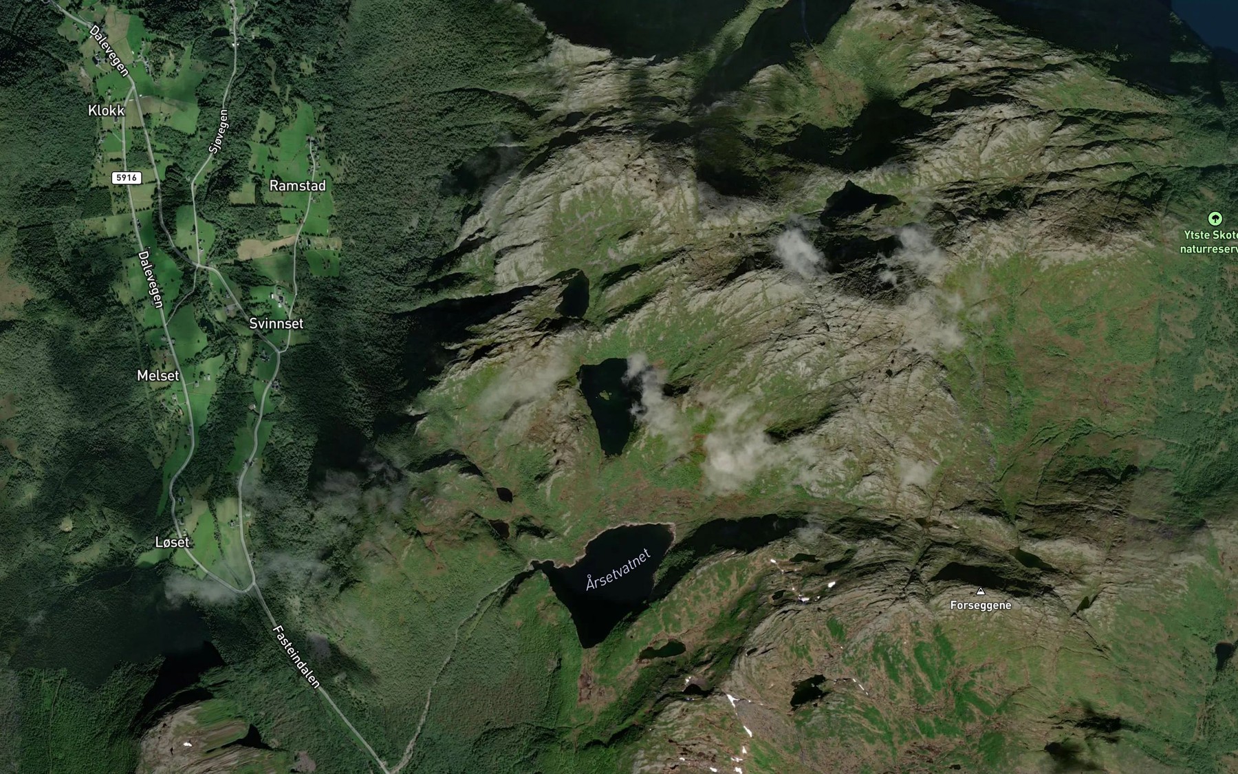 Satellite map of the Svartevatnet